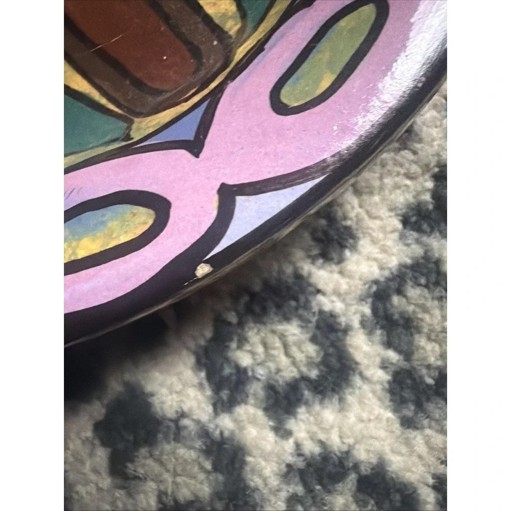 VTG Wassi Art Jamaica Hand Painted Fish Serving Sm Tray Platter 10.5